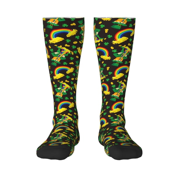 Balery Happy St. Patrick's Day Calcetines novedosos Calcetines deportivos Calcetines hasta la rodilla Calcetines de algodón Calcetines originales y geniales