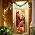 thumbnail image 6 of BGZLEU Christmas Door Cover Decoration, Santa Claus Door Cover Xmas Door Hanging Banner Christmas Eve Background for Home Front Door Holiday New Year Decoration (The Holy Mother's Guan Hui), 6 of 9