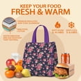 thumbnail image 5 of Pioneer Flower Floral Print Pattern Insulated Lunch Bag for Women & Adults,Large Portable Soft Cooler Lunch Bag,Thermal Food Storage Tote with Pearl Cotton,8.66L,8.75x5.75x9.5 Inch, 5 of 6