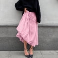 thumbnail image 2 of Vedolay Skirts for Women Pleated Elastic Waist Solid Color Long Skirt,Pink M, 2 of 3