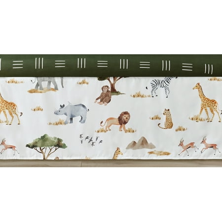 UPC: 0846480093909 | Jungle Dust Ruffle Crib Skirt Boy or Girl by Sweet Jojo Designs