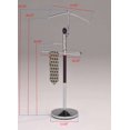 thumbnail image 3 of Kings Brand Furniture Wood & Metal Valet Stand Suit Rack, Chrome & Walnut Finish, 3 of 5