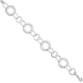 thumbnail image 2 of Avariah Diamonds Solid Sterling Silver Rhodium-plated Polished and Brushed Link Bracelet - 8", 2 of 7
