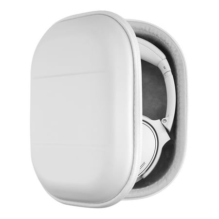 Geekria Shield Headphones Case Compatible with Boses QC Ultra QC45 QC 35 II QC25 Replacement Hard Shell Travel Carrying Bag with Cable Storage (White)
