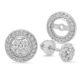 thumbnail image 2 of Dazzlingrock Collection 0.45 Carat (ctw) 14K Round Diamond Halo Style Stud Earrings With Removable Jackets 1/2 CT, White Gold, 2 of 4