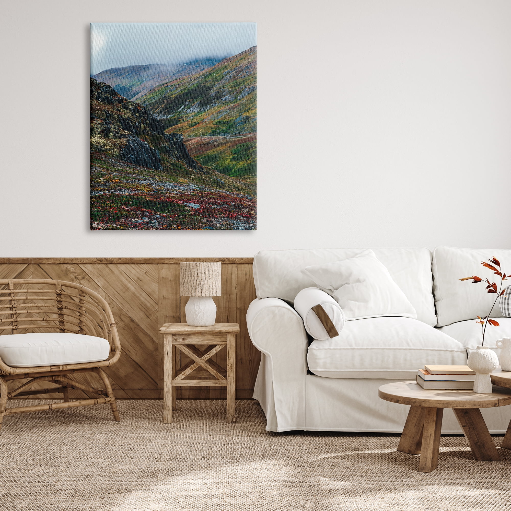 Stupell Industries Mountain Peaks Scenery Landscape Photography Gallery Wrapped Canvas Art Print Wall Art, 36 x 48