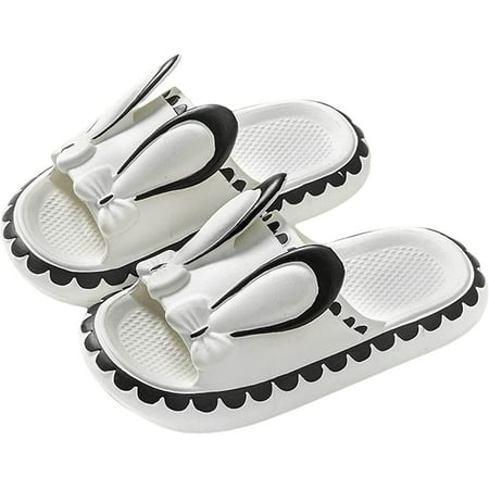 

Women Cute Bunny Cloud Cushioned Slippers Slides Novelty Comfy Non-slip Open Toe Kawaii Rabbit Cushion Thick Sole Slides