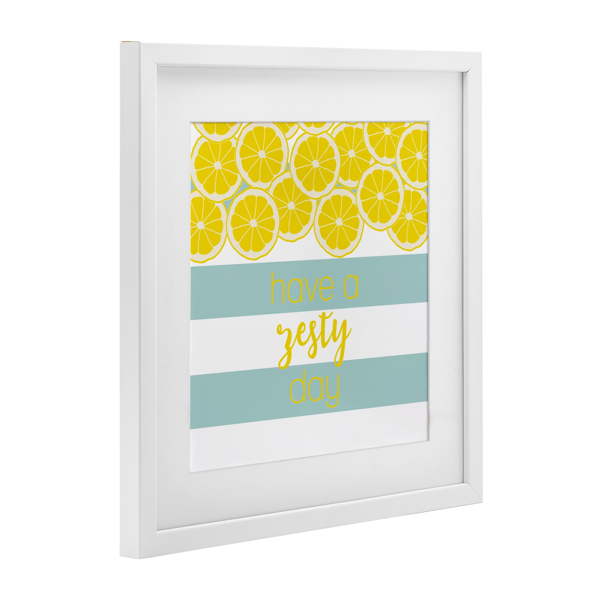 Stupell Industries Zesty Citrus with Stripes White Framed Print Under Glass, design by Anna Quach