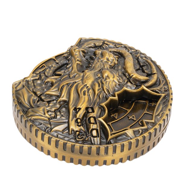 7 in 1 Spinner , Tabletop Game Fluent Rotating Integrated for Fantasy Games Antique Brass