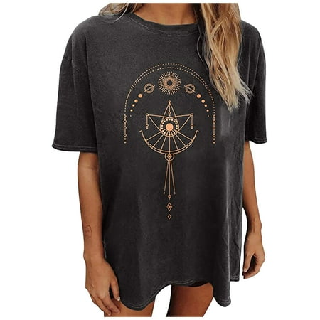 

Women Casual Printing Short Sleeves O-Neck Loose T-Shirt Blouse Tops Thick Long Sleeve T Shirt Women Striped Womens T Shirt Scoop Neck Long Sleeve Shirts for Women under Scrub Women Long Sleeve Shirts