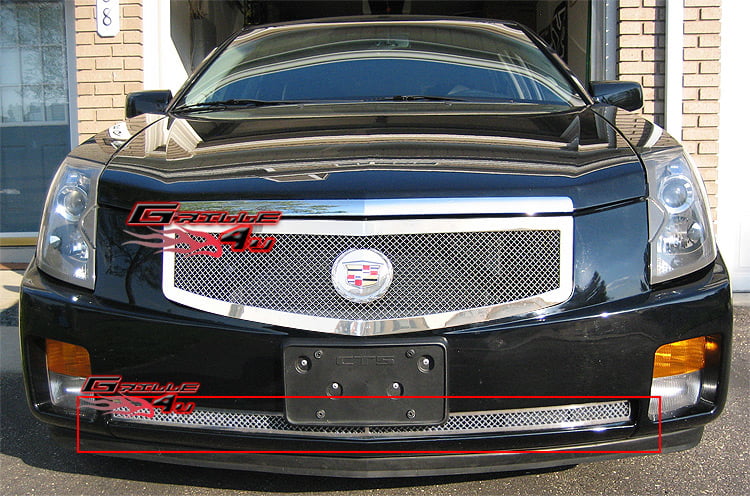 APS Compatible with 2003-2007 Cadillac CTS Stainless Mesh Grille Combo A77922T 