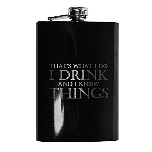 8oz BLACK That's What I Do Flask L1