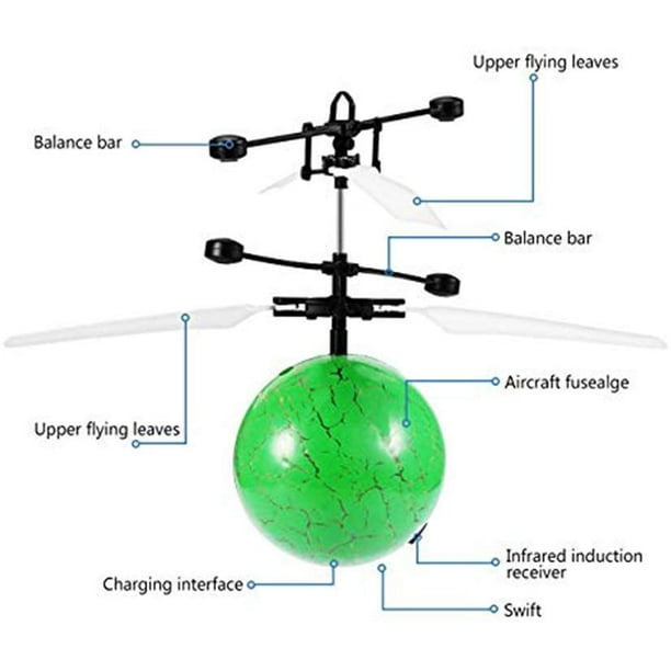 Balle volante, jouets volants pour enfants, boule d'hélicoptère à induction  infrarouge RC avec éclairage LED à changement de couleur brillant intégré  pour enfants, adolescents 