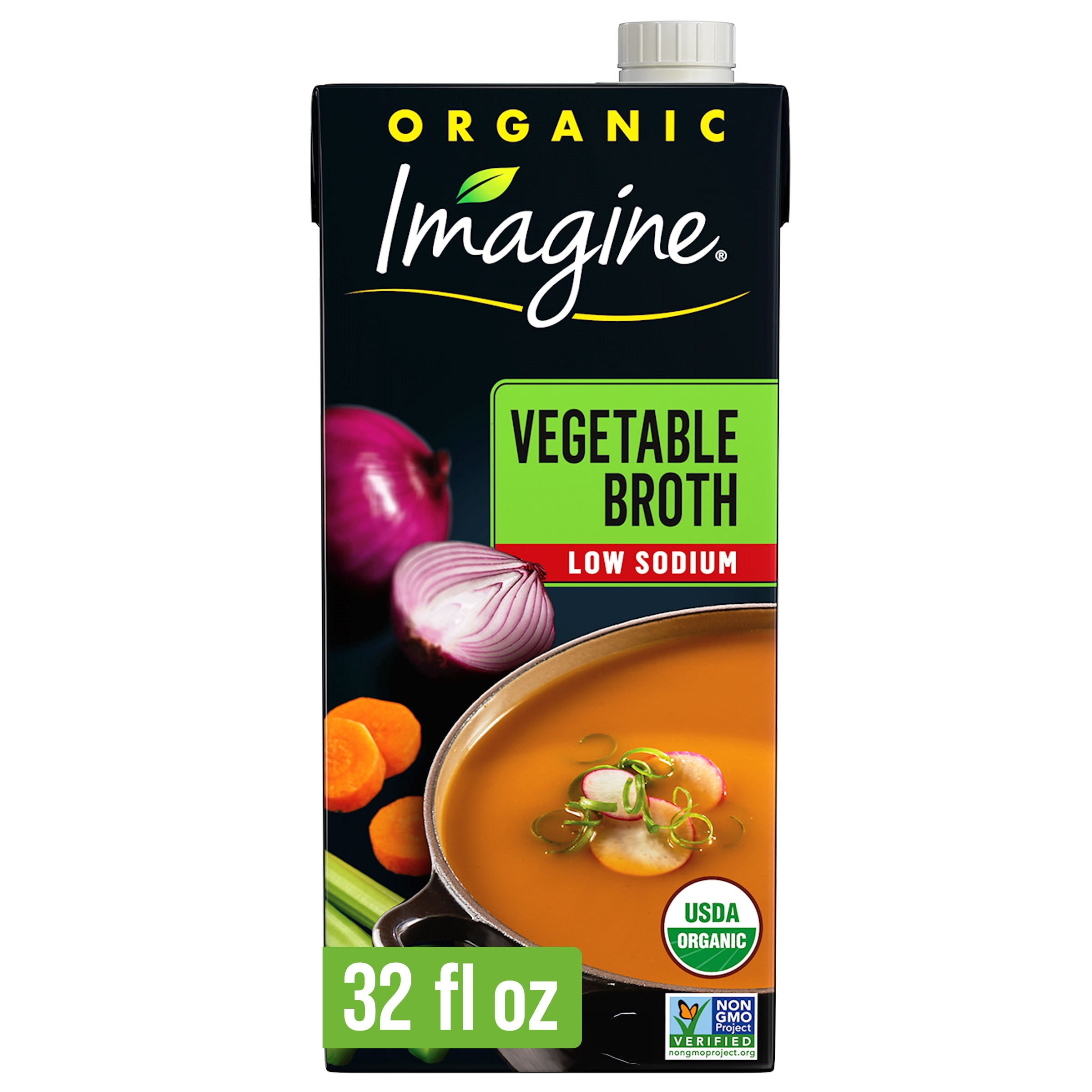 Imagine Organic Low Sodium Vegetable Broth, 32 fl oz Carton