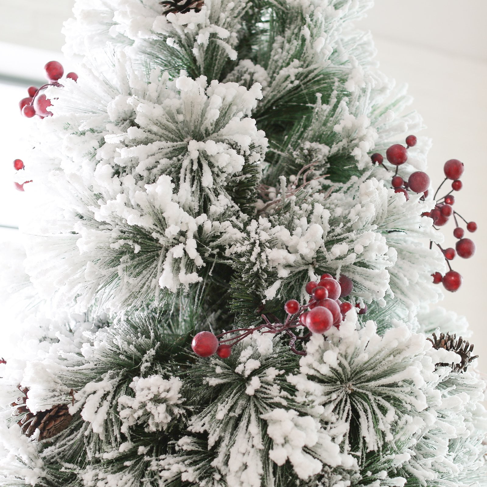 Belham Living Flocked Pine Needle Pre Lit Christmas Tree With Belham Living Flocked Pine Needle Pre Lit Christmas Tree With