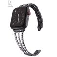 thumbnail image 2 of Gustave Compatible for Apple Watch Bands Bracelet Women Steel Stainless Replacement Wristbands with Rhinestone Diamond for iWatch SE Series 8/7/6/5/4/3/2/1 "Black, 38mm / 40mm", 2 of 7
