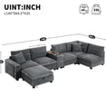 thumbnail image 2 of 6 - Seat Sectional Sofa with Storage Console | For Comfortable Living Room Lounging | Benefit from Extra - Wide Seats and Free Pillows, 2 of 5