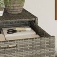 thumbnail image 2 of vidaXL Garden Storage Cabinet Grey 105x55x113 cm Poly Rattan, 2 of 5