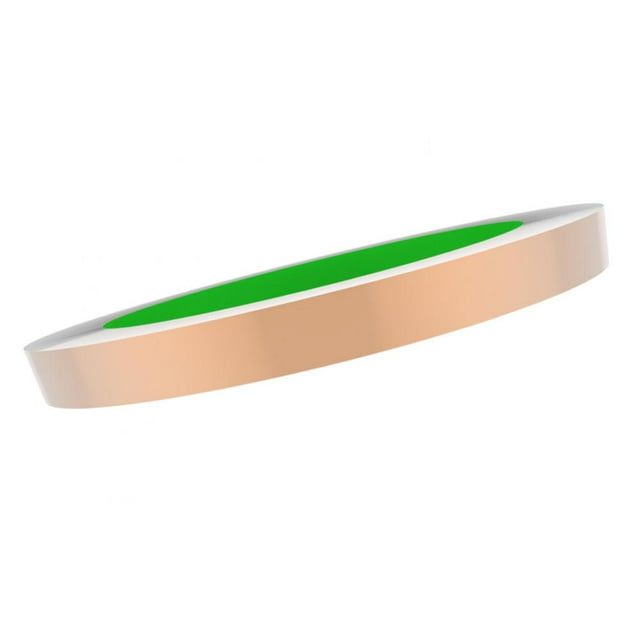 Cinta de cinta de lámina de cobre conductora doble, protector de EMI repelente de caracoles y babosas para manualidades de 1 cm * 50 m Sunnimix Cinta adhesiva de cobre
