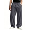 thumbnail image 7 of Men's Track Pants Open Bottom Wide Leg Lightweight Sweat Pants Loose Fit Jogging Sweat Pants with Pockets, 7 of 7