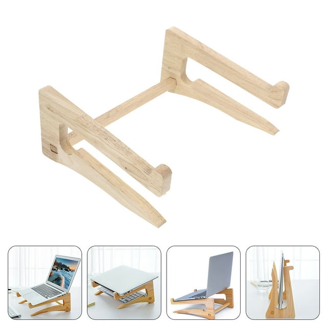 SKISUNO Support Ergonomique pour Ordinateur Portable Rentrée Scolaire Bois Kaki 1Ensemble Usage Bureau Adultes