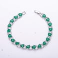 thumbnail image 3 of Emerald Simulated 925 Sterling Silver Tennis Bracelet 7.99" B33, 3 of 4