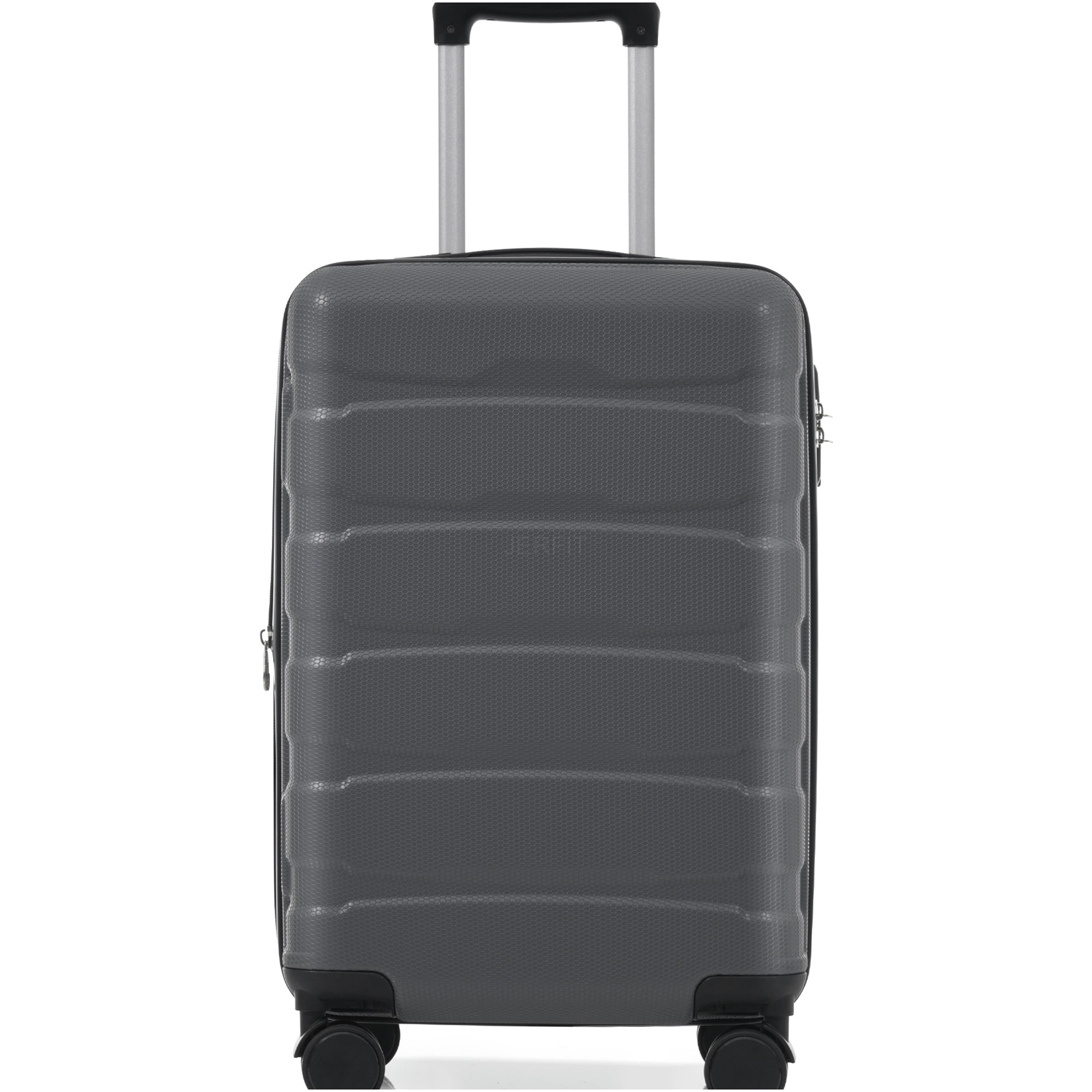 JERFIT Gray Hardshell Carry on Luggage 20 Inch Expandable Spinner Suitcase with TSA Lock
