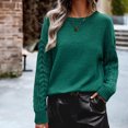 thumbnail image 5 of RYRJJ Womens Oversized Sweaters Fall Crew Neck Long Sleeve Drop Shoulder Pullover Casual Cable Knit Chunky Sweater Tops(Army Green,XL), 5 of 8
