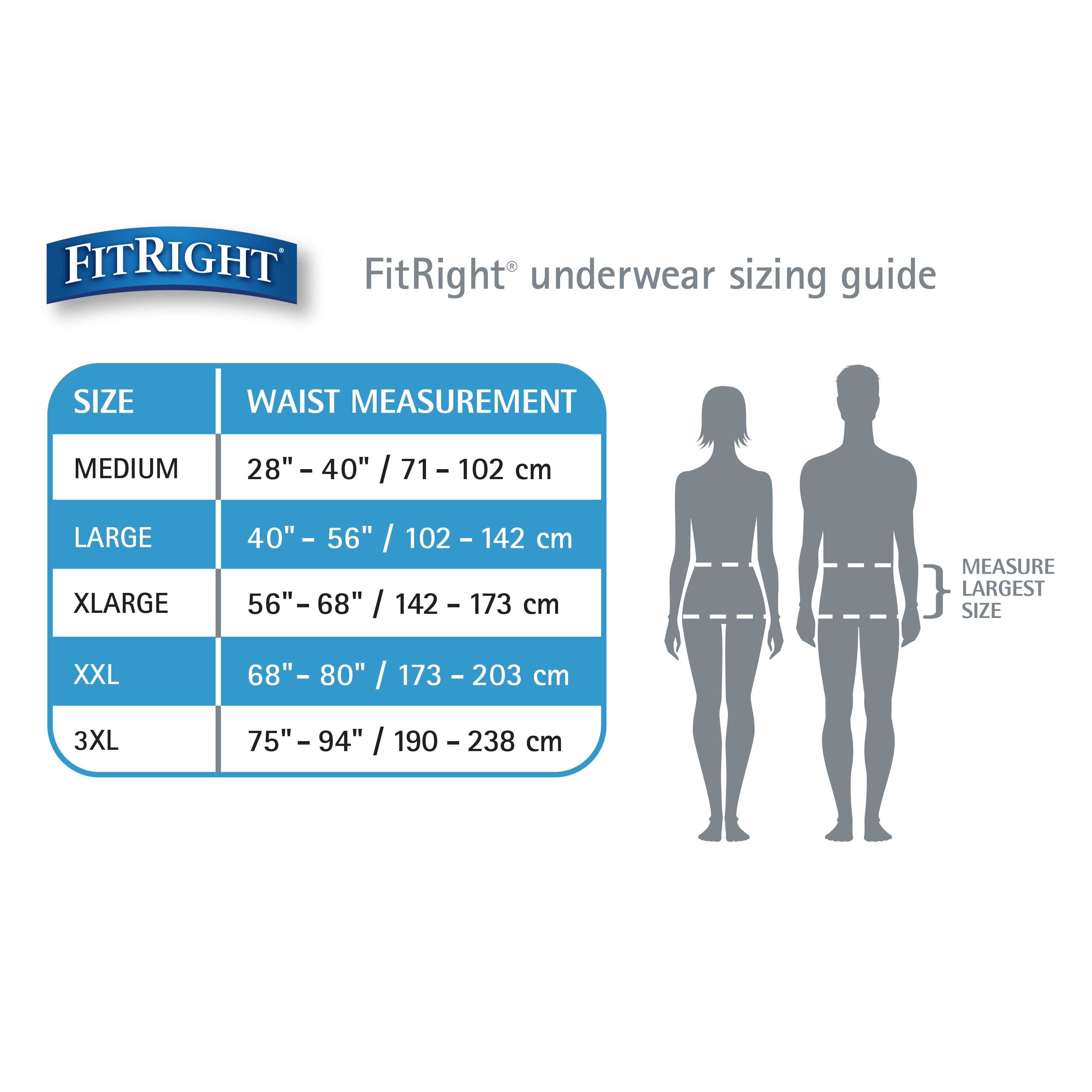 FitRight Adult Ultra Protective Underwear, 20 ct, Heavy Absorbency, Medium  28-40