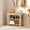 Wood, variant on Blorly 19" Compact Shoe Bench, 3-Tier Small Space Entryway Rack, Modern Minimalist Bamboo Storage Shelf for Narrow Hallway, Bathroom Towel Rack & Indoor Plant Stand, Wood