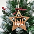 thumbnail image 1 of Fiudx Adorno Navideño de Estrella, Colgante de Belén de Madera, Impresión Acrílica de Doble Cara, Decoración Festiva para Árbol, Fiestas o Decoración Del Hogar, Fácil de Colgar, Tamaño 12 X 12 X 1 Cm, 1 of 7