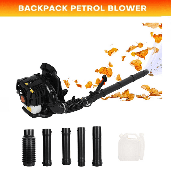 Seipouy 52CC Backpack Gas Powered Leaf Blower 550CFM 1.7HP 2-Cycle Grass Lawn Blower Air Cooling, Low Vibration and Ergonomic Design for Outdoor Gard Yard Cleaning and Snow Removal