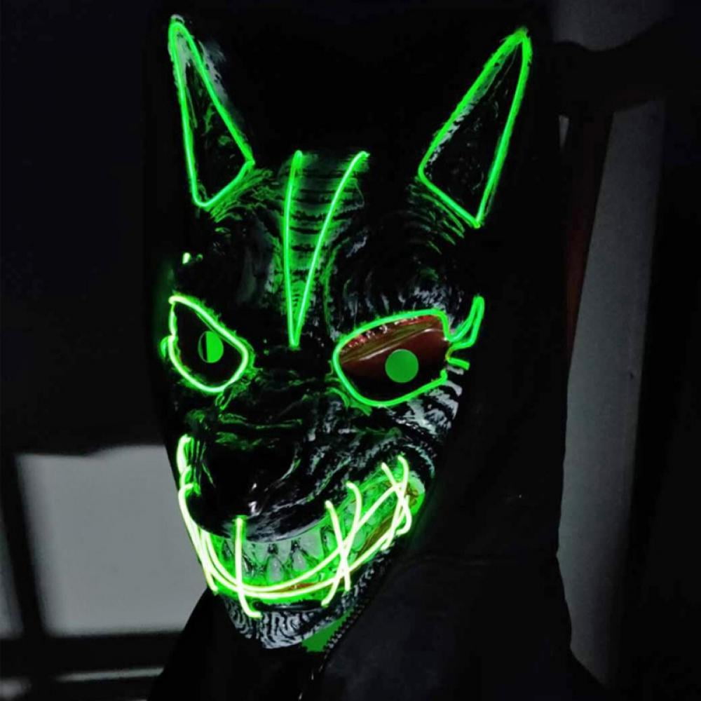 Halloween Mask LED Light Up Mask Scary Mask Purge Mask for Cosplay Halloween Costume Masquerade Parties,Carnival 