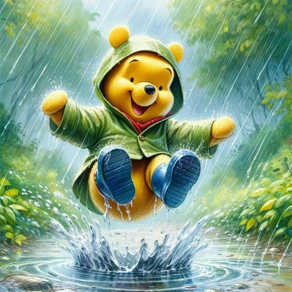 Winnie The Pooh Sleeping Diamond Art Painting, Full Round Diamond Art, Decorative Wall Art Hanging Painting Home Decoration Valentine's Day Gifts, Decorative Craft Wall Art For Home Wall Decor Gifts