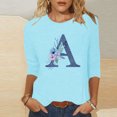 thumbnail image 2 of Yuyuzo Vêtements de Mode Automne pour Femmes T-Shirts Graphiques à Manches 3/4 Col Rond Ajusté Tunique Bleu Ciel A1, 2 of 4