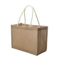 thumbnail image 1 of AMERTEER 2Pcs Tote Bag Large Capacity Storage Organizer Waterproof Vintage Gift Bag Linen Beach Shopping Handbag for Outing, 1 of 10