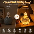 thumbnail image 5 of OEFNTAC Cute Ghost Reading Light Halloween Night Light Battery Powered Warm Home Decor Statue Lamps for Bedroom Halloween Party Decorations 4.7x3.9in, 5 of 6