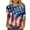 Navy July 4th American Flag Tshirts for Female, variant on Under $20 Star Stripes American Flag T Shirt for Women 2025 July 4th Patriotic Shirts 3/4 Sleeve Summer Casual Tops Independence Day Distressed Blouses