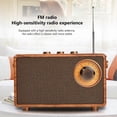 thumbnail image 4 of Radio FM retro portátil de madera con Bluetooth, altavoz de graves, manos libres, reproductor MP3, compatible con USB/tarjeta TF/AUX., 4 of 5
