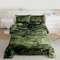 thumbnail image 2 of Homewish Camouflage Camo Boy 3 Pieces Queen Comforter Set,Abstract Geometric Ultra Soft Bedding Sets,Green Brown Orange Camo Bedding Comforter Set,Super Cozy Room Decor,Reversible, 2 of 8