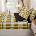 thumbnail image 5 of Manfei Vintage Grid Zipper Twin Comforter Sets with Fitted Sheet and 2 Pillowcases,Modern Check Zipper Bedding Set,Yellow,Black Reversible,4pcs, 5 of 8