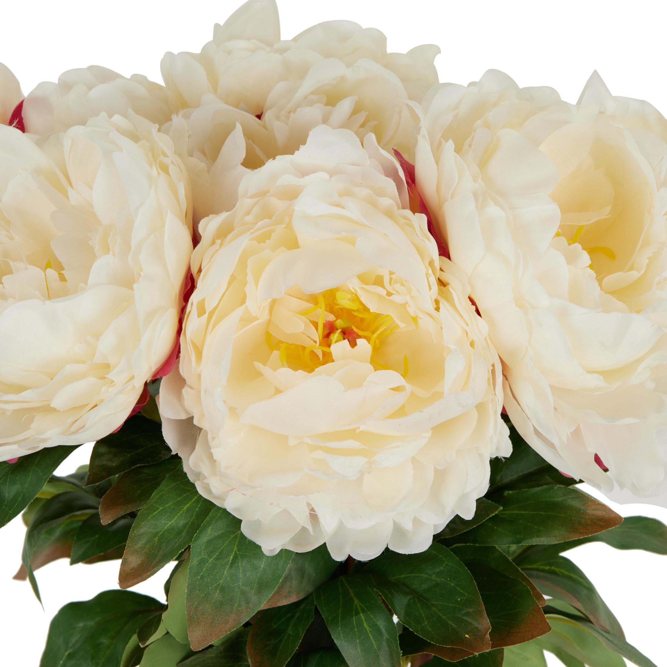 31" Plastic Floral Tall Peony Artificial Flower Stem in Pink Accents, by DecMode (8 Count)
