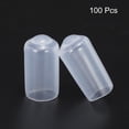 thumbnail image 2 of Unique Bargains 100pcs Embouts en Caoutchouc 8mm (5/16 ') Vinyle PVC Tube Rond Bouchon Couvercle Vis Protecteurs de Filetage Clair, 2 of 5