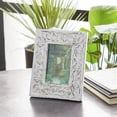 thumbnail image 3 of DecMode 5" x 7" Handmade Intricate Carved White Floral Photo Frame, 3 of 11