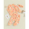 thumbnail image 4 of Baby Girl Autumn Clothes 6M 12M 18M 24M 3Y Newborn Toddler Long Sleeve Valentine's Day Heart Print Sweatshirt Pants Outfits Infant Tracksuits, 4 of 10