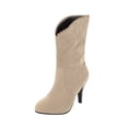 thumbnail image 1 of NECHOLOGY Botas Mujer Adulto Femenino Zapatos Botines mujer Botas de tacón finas con decoración de encaje de gamuza de color sólido retro a la moda para mujer (Beige, 7), 1 of 7