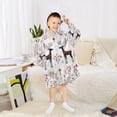 thumbnail image 6 of Wearable Blanket with Sleeves and Pocket Oversized Hooded Sweatshirt 3-14 YR Reindeer Pattern L, 6 of 7