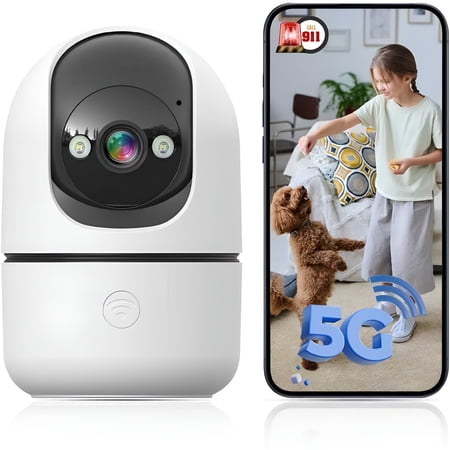 GJX 2026 New Indoor Camera,5G/2.4G Wifi Cameras for Home Security Instant 911 Alert,360° Pan/Tilt Baby Monitor/Dog/Pet Camera,Ai Motion Detection,Night Vision
