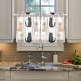 thumbnail image 2 of Yayeee Kitchen Curtains Tier Pair Light Filtering 27"x36" Rod Pocket Short Cafe Window Panel, Cute Cartoon Cats, 2 of 7