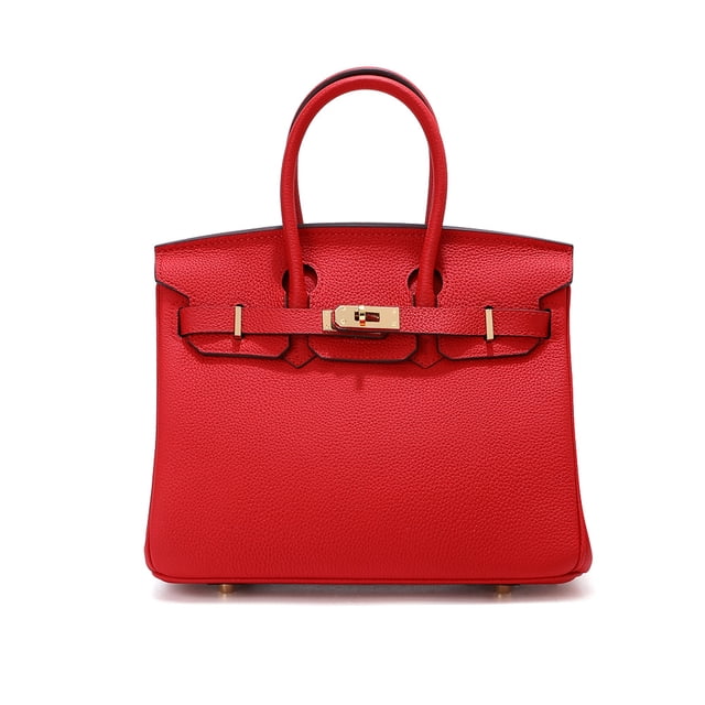 Sac à Main Élégant pour Femmes - Cuir de Vachette Premium, Style Polyvalent pour Toute Occasion, Sophistication Intemporelle & Mode-30cm-Rouge Vif